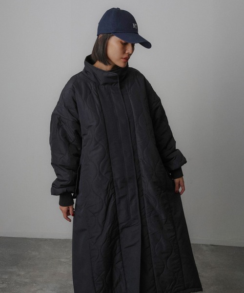 Floran ダウンコート ダウンジャケット キルティング切替 ロングコート