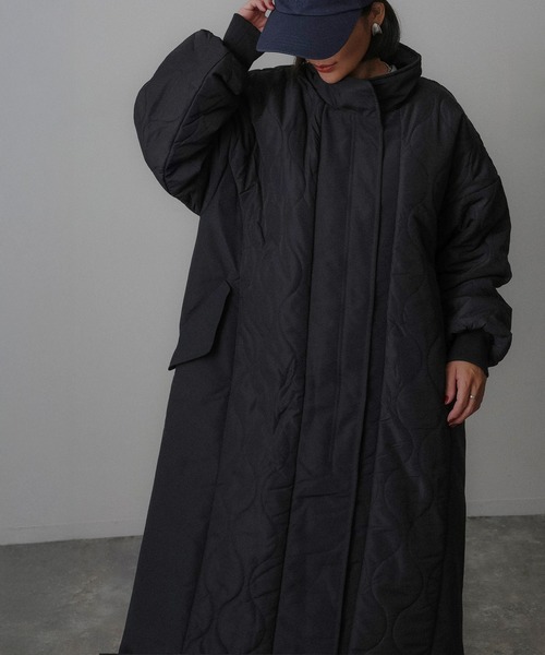 中綿ダウンコート バルーン袖 エコロング ダウンコート キルティング S 中綿ダウンコート バルーン袖 エコロング ダウンコート キルティング S