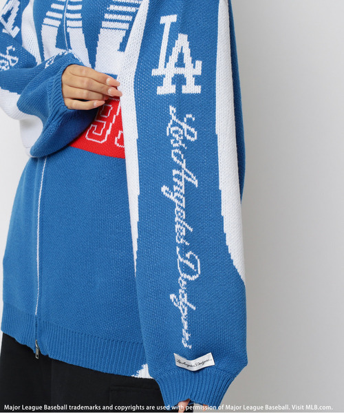 BACK TO THE FIELD ニット セーター 「MLB」ダブルZIPロゴニットカーデ