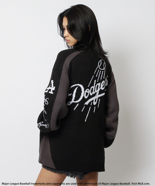 BACK TO THE FIELD ニット セーター 「MLB」ダブルZIPロゴニットカーデ