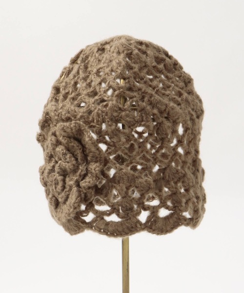 Three Four Time（スリーフォータイム） ニット帽 ニットキャップ 花