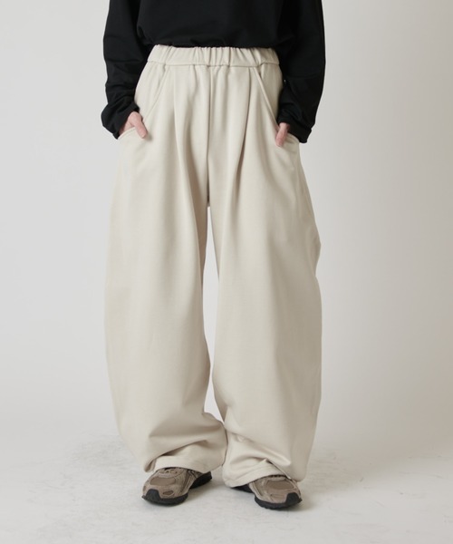 スウェットパンツ ジャージ ルーズフィットスウェットワイドカーブパンツ メンズ