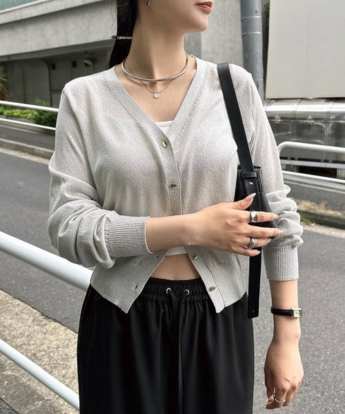 andme（アンドミー） カーディガン uvカット 夏 UVカット接触冷感V