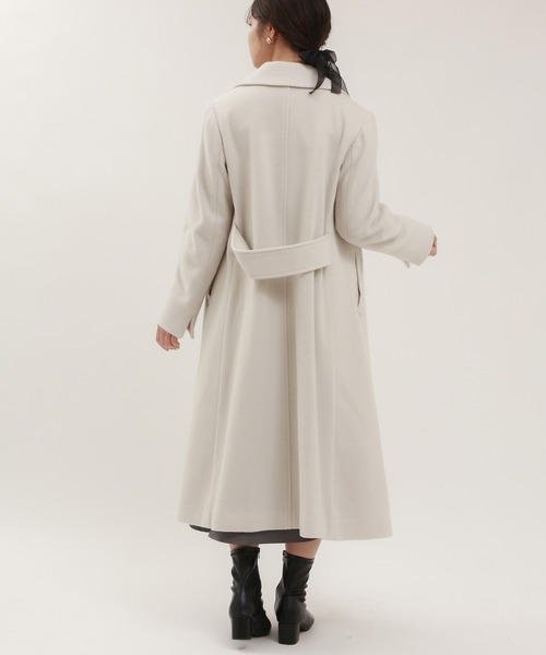 「TRUDEA」 チェスターコート LARGE ライトグレー レディース_画像4