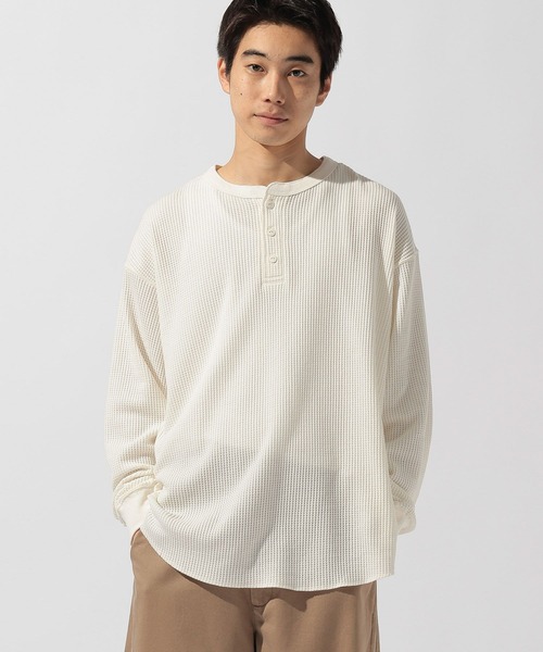 niko and…（ニコアンド） ヘンリーネック tシャツ ワッフルヘンリー