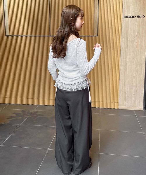 tiptop（ティップトップ） tシャツ シアーオフショルプルオーバー 