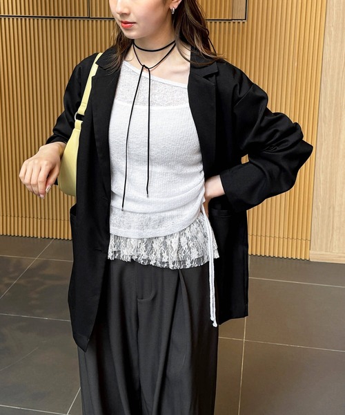 tiptop（ティップトップ） tシャツ シアーオフショルプルオーバー 