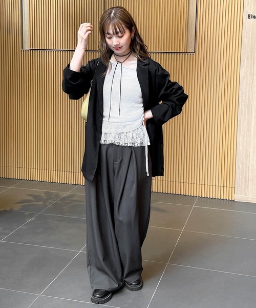 tiptop（ティップトップ） tシャツ シアーオフショルプルオーバー 