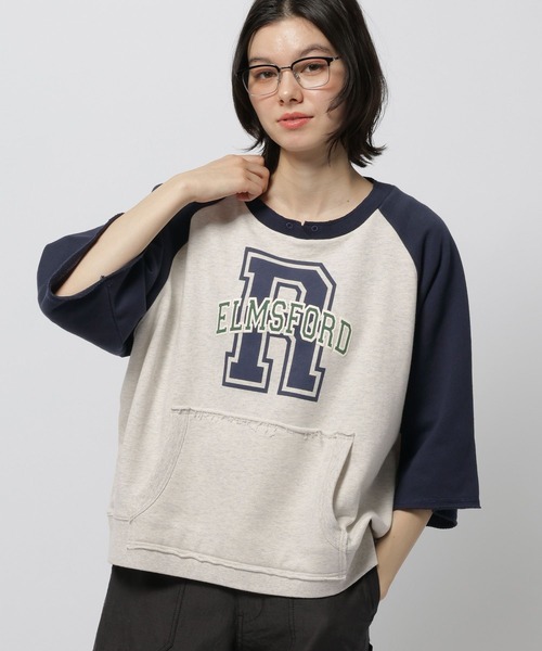 niko and…（ニコアンド） tシャツ BIGレターカレッジ半袖プルオーバー