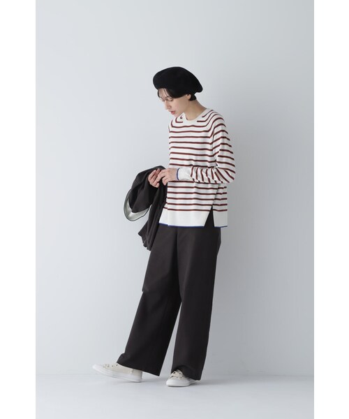 「human woman」 長袖ニット MEDIUM クリアブラウン レディース_画像3
