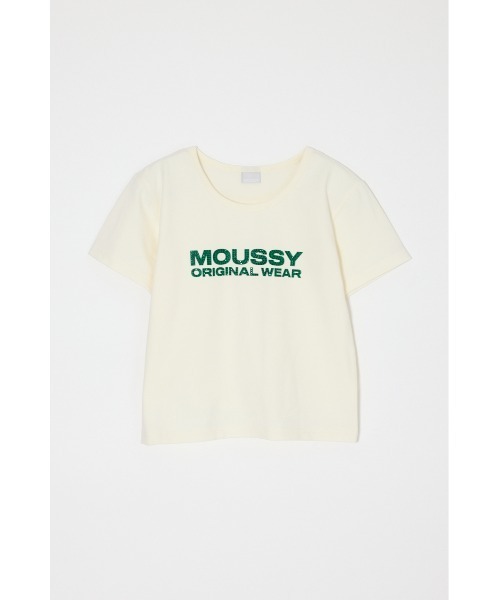 MOUSSY U/M RHINESTONE FIT TEE 白 MOUSSY | U/M RHINESTONE FIT TEE (Tシャツ・カットソー(半袖) ) |SHEL