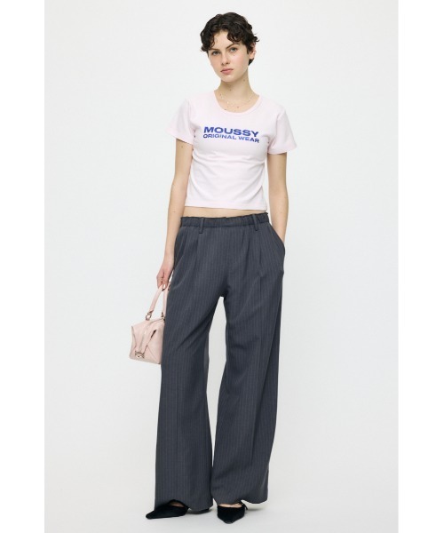 MOUSSY　RHINESTONE VELOUR LS Tシャツ MOUSSY（マウジー）の「LINE STONE VELOUR LS Tシャツ（Tシャツ