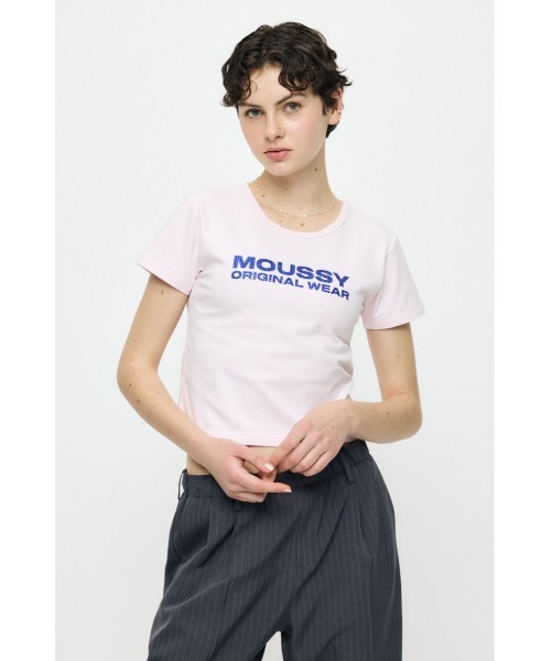 MOUSSY（マウジー） tシャツ 半袖 「ZOZO・一部店舗限定」RHINESTONE