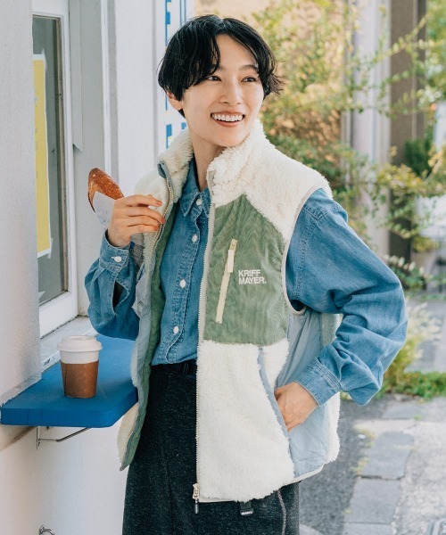 「KRIFF MAYER Lady's Collection」 ベスト LARGE グレー レディース_画像2