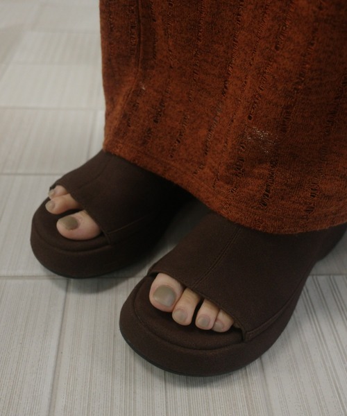 Ameri（アメリ） サンダル 夏 PLUMP LINE SUEDE WEDGE SANDAL