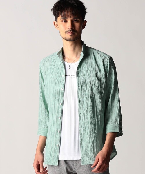 NICOLE CLUB FOR MEN（ニコルクラブフォーメン） 七分袖 シャツ カラー