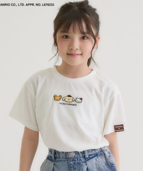 PINK-latte（ピンクラテ） tシャツ 「ポムポムプリン」アップリケ刺繍