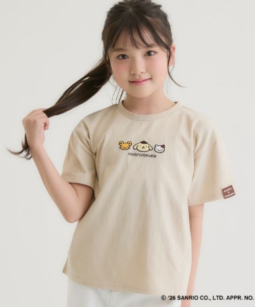 PINK-latte（ピンクラテ） tシャツ 「ポムポムプリン」アップリケ刺繍