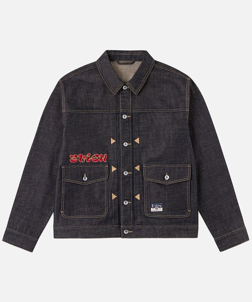 EVISU（エヴィス） デニムジャケット gジャン HT， LEOPARD EMB. DENIM