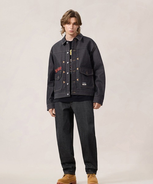 EVISU（エヴィス） デニムジャケット gジャン HT， LEOPARD EMB. DENIM