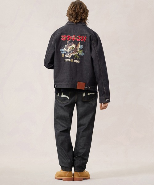 EVISU（エヴィス） デニムジャケット gジャン HT， LEOPARD EMB. DENIM