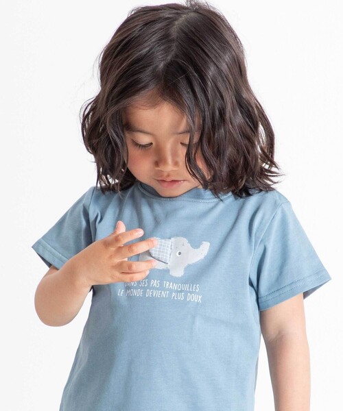 ベビー ゾウプリント天竺半袖Tシャツ+サイドポケットハーフパンツセット(80~90cm)_4
