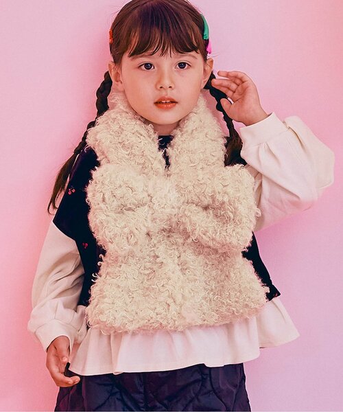 【新品】BABY ファーリボンマフラー p.premier（ピードットプルミエ） マフラー ファーリボンマフラー