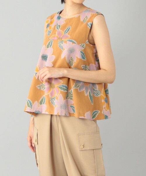 tシャツ モザイクジャガードフレアトップ レディース