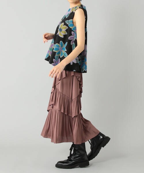 tシャツ モザイクジャガードフレアトップ レディース GRACE CONTINENTAL tシャツ モザイクジャガードフレアトップ