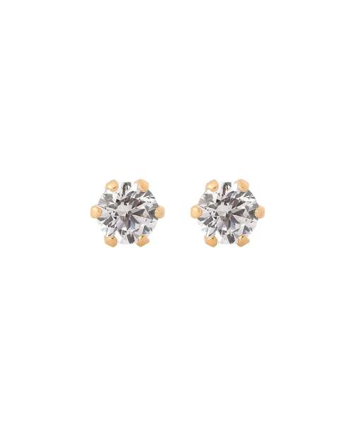 ピアス 一粒ビジューピアス「K10」 レディース