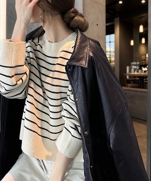 Java ブルゾン アウター 「JaVaジャバ コラボ」フェイク レザー