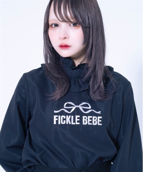 Fickle Bebe シャツ ブラウス FB ロマンティックロゴブラウス