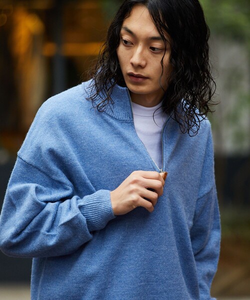 【24時間以内/送料無料】良品 デサントゴルフ メンズ ジップセーター Mサイズ FREAK'S STORE セーター ニット 9G リラックスフィット ハーフ