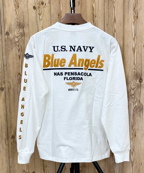 AVIREX アヴィレックス EMBROIDERED BLUE ANGELS 長袖Tシャツ AVIREX tシャツ EMBROIDERED BLUE ANGELS 長袖Tシャツ メンズ