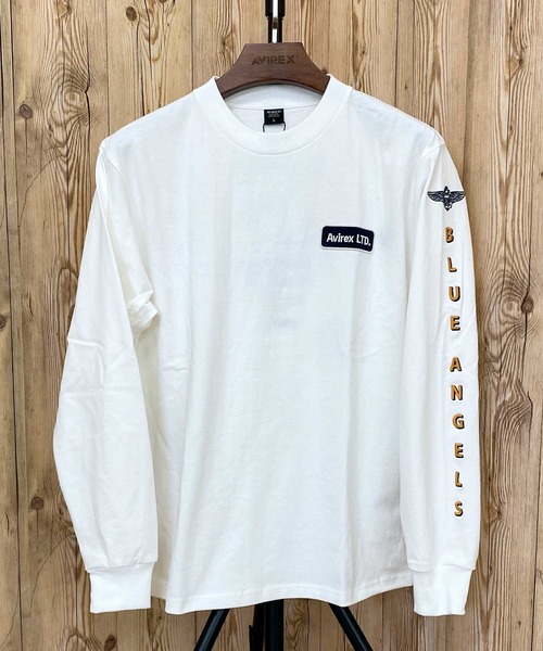 AVIREX アヴィレックス EMBROIDERED BLUE ANGELS 長袖Tシャツ AVIREX tシャツ EMBROIDERED BLUE ANGELS 長袖Tシャツ メンズ