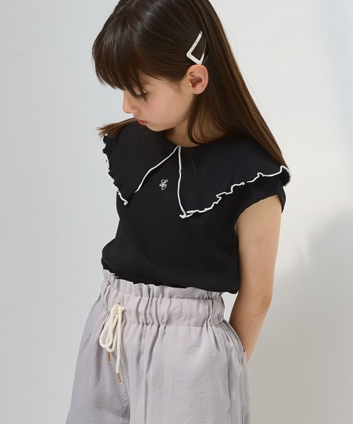 しと Sサイズ GLOBAL WORK tシャツ ヘビロッTEEセーラー襟ノースリーブ/105246