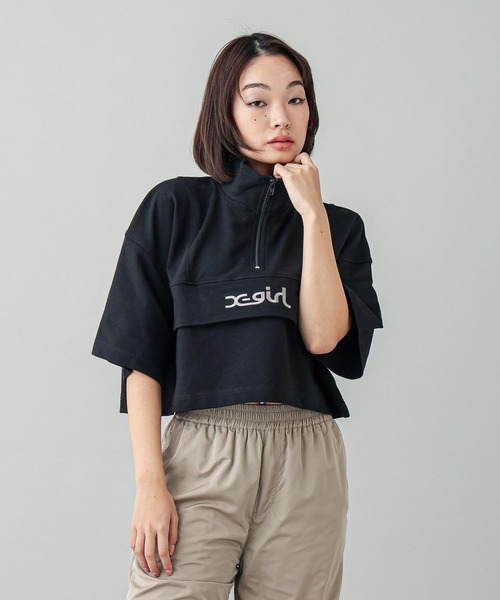 X-girl（エックスガール） トレーナー スウェット CROPPED ANORAK TOP