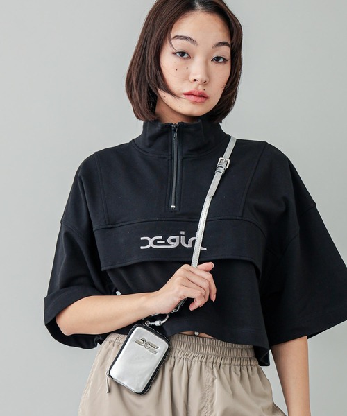 X-girl（エックスガール） トレーナー スウェット CROPPED ANORAK TOP