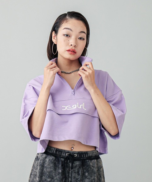 X-girl（エックスガール） トレーナー スウェット CROPPED ANORAK TOP
