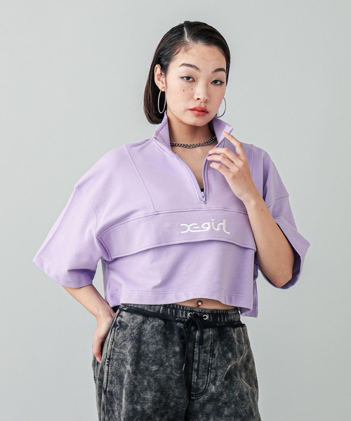 X-girl（エックスガール） トレーナー スウェット CROPPED ANORAK TOP