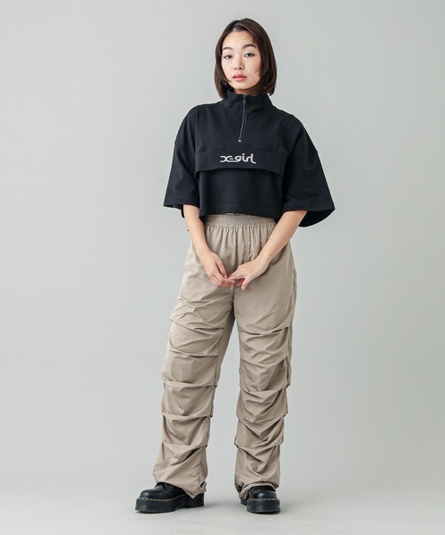 X-girl（エックスガール） トレーナー スウェット CROPPED ANORAK TOP
