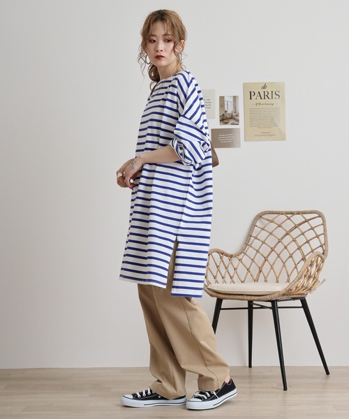 tシャツ MONT KEMMEL COMBED BORDER BASQUE DRESS レディース MONT KEMMEL tシャツ COMBED BORDER BASQUE DRESS レディース