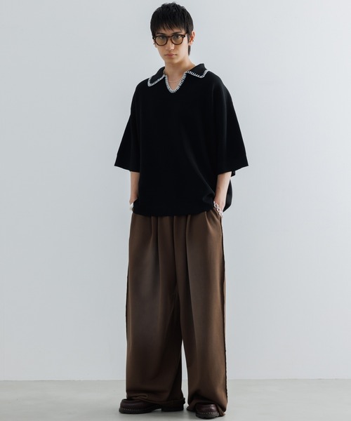 Dannessentials knit polo ニットポロ　Sサイズ ONCILY セーター ニット ASSORT VOLUME KNIT POLO / アソート