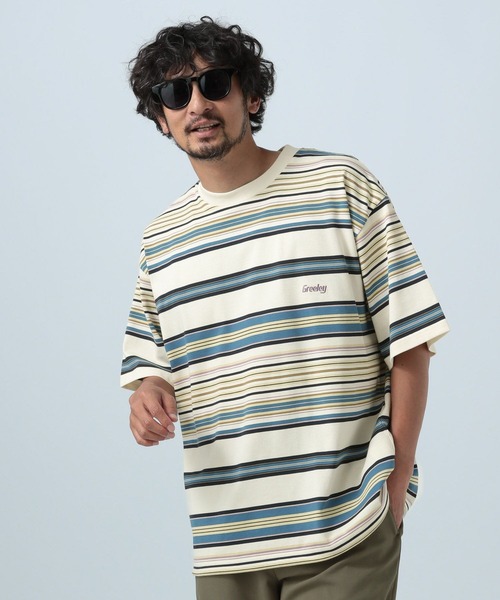 FAHERTY BRAND ボーダー ポケット Tシャツ ソルトウォッシュ BAYFLOW tシャツ 「シルエット調整できる」マルチボーダー半袖T