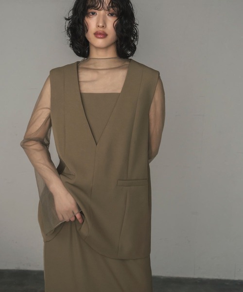 GIRL DRESS FOR NOW ドレス チュールレイヤードトップス・タイト