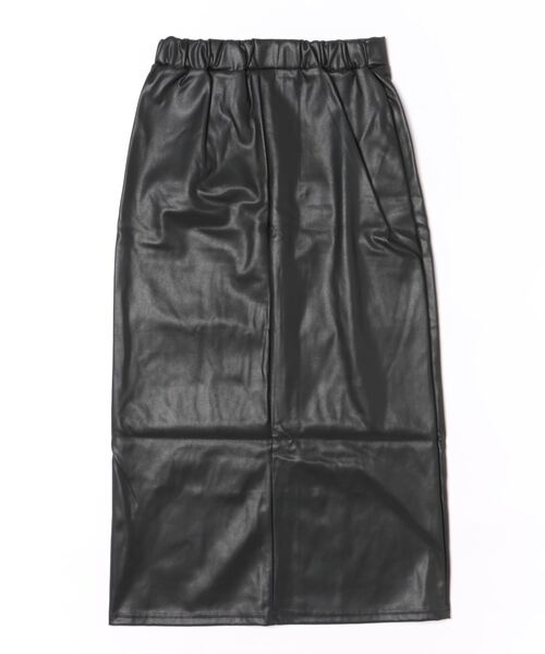 スカート 「リングZIP×スリット」レディース フェイクレザー タイト