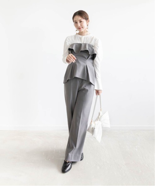 RANDA ラッフルフリルビスチェ＆ブラウスセット RANDA｜ラッフルフリルビスチェ&ブラウスセット | Rakuten