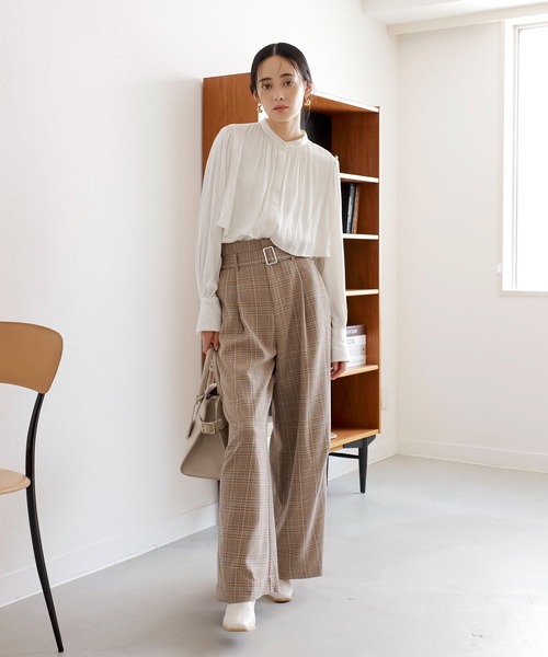VIS（ビス） スラックス パンツ 「セットアップ対応」ハイウエスト