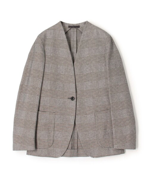 Caruso ジャケット ノーカラージャケット CARUSO グレンチェックノー 