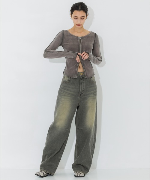 studious ジップアップリブトップス　カーディガン STUDIOUS（ステュディオス） カーディガン 「STUDIOUS/ステュディオス